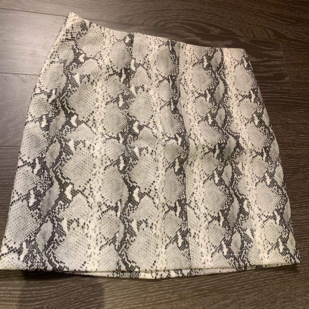 Akira Snakeskin Leather Mini Skirt